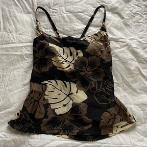Y2K floral swim top